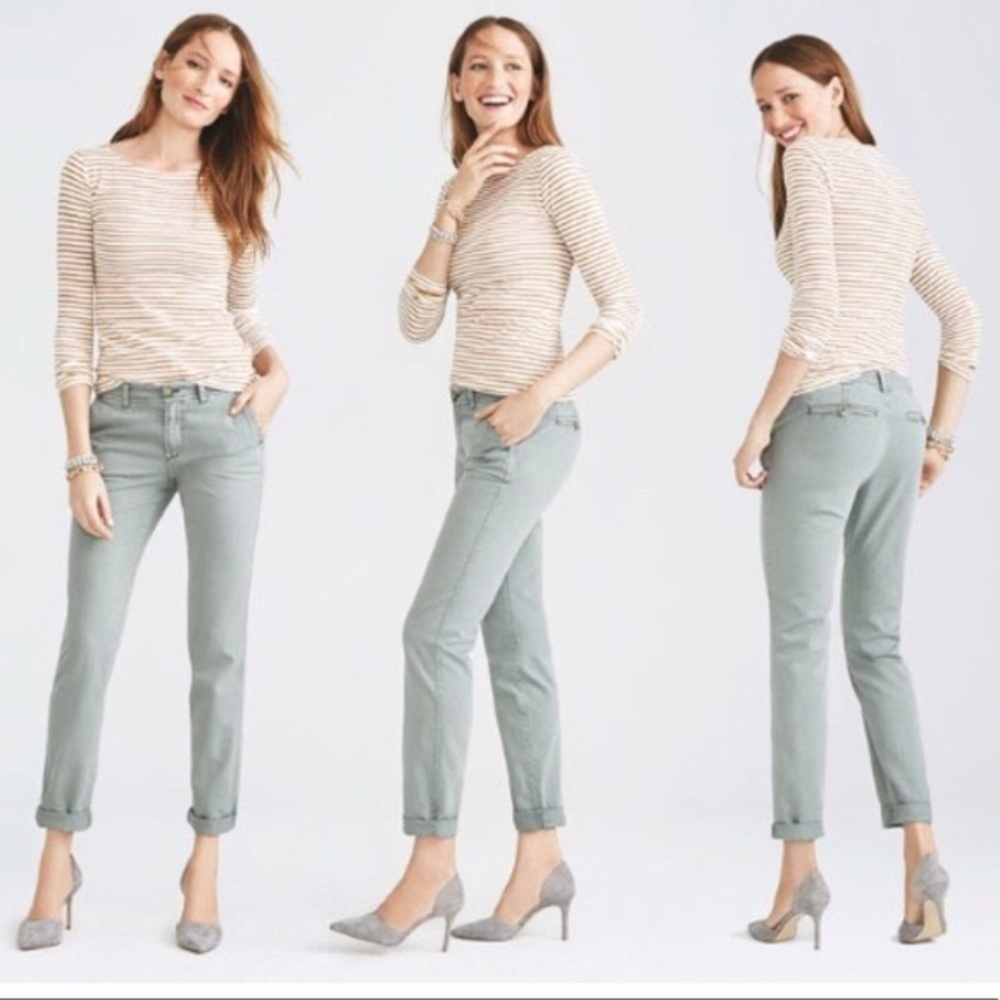 J. Crew • Quarry Green Sunwashed Slim Chino Pants